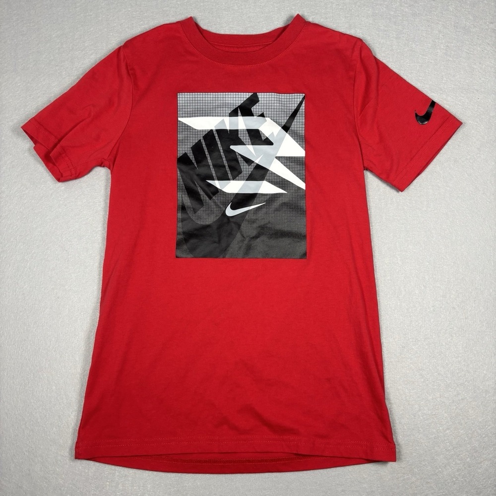 Nike 3Brand by Russell Wilson T Shirt Boys L 12-13YRS Red Cotton Blend Box Logo‎